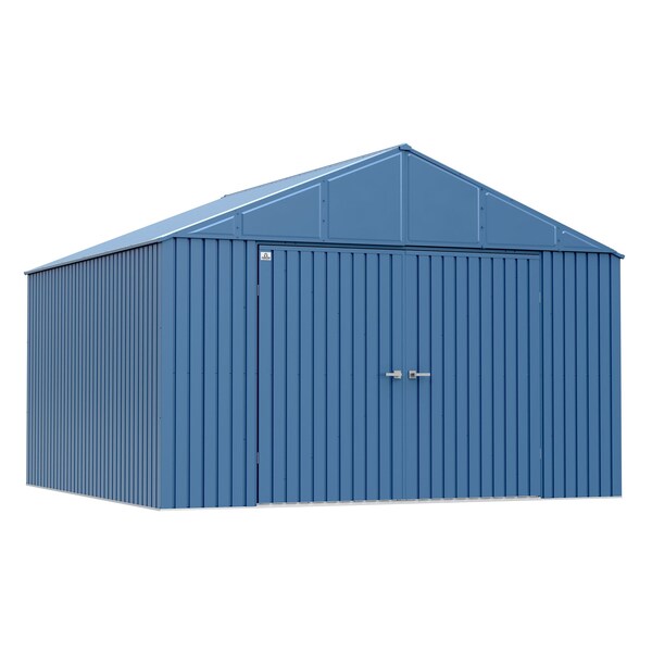 Elite Galvalume Steel Premium Shed Storage Shed, 12 ft x 12 ft, Blue Grey